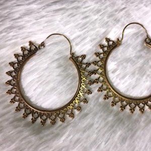 Large Brass Bohemian Hoop Earrings